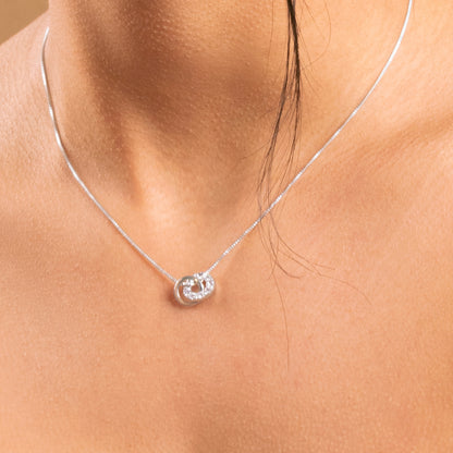 COLLAR DOBLE CIRCULO ENGASTE
