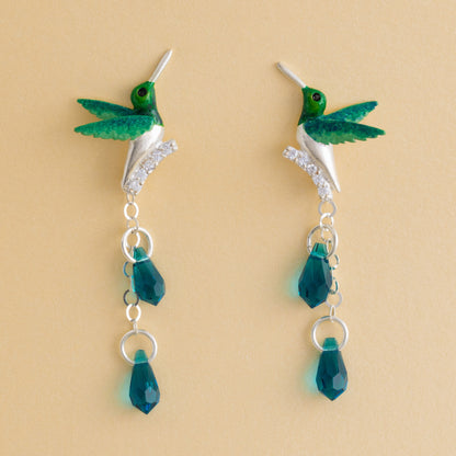 ARETES COLIBRI COLA DE RAQUETA