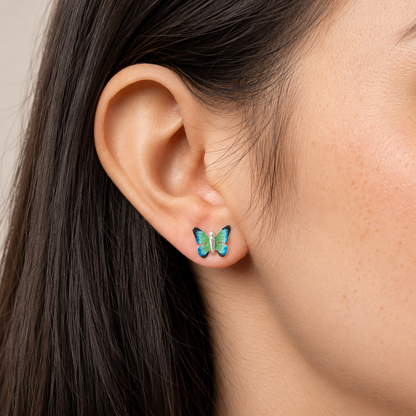 ARETES MARIPOSA IRIS DEL BOSQUE