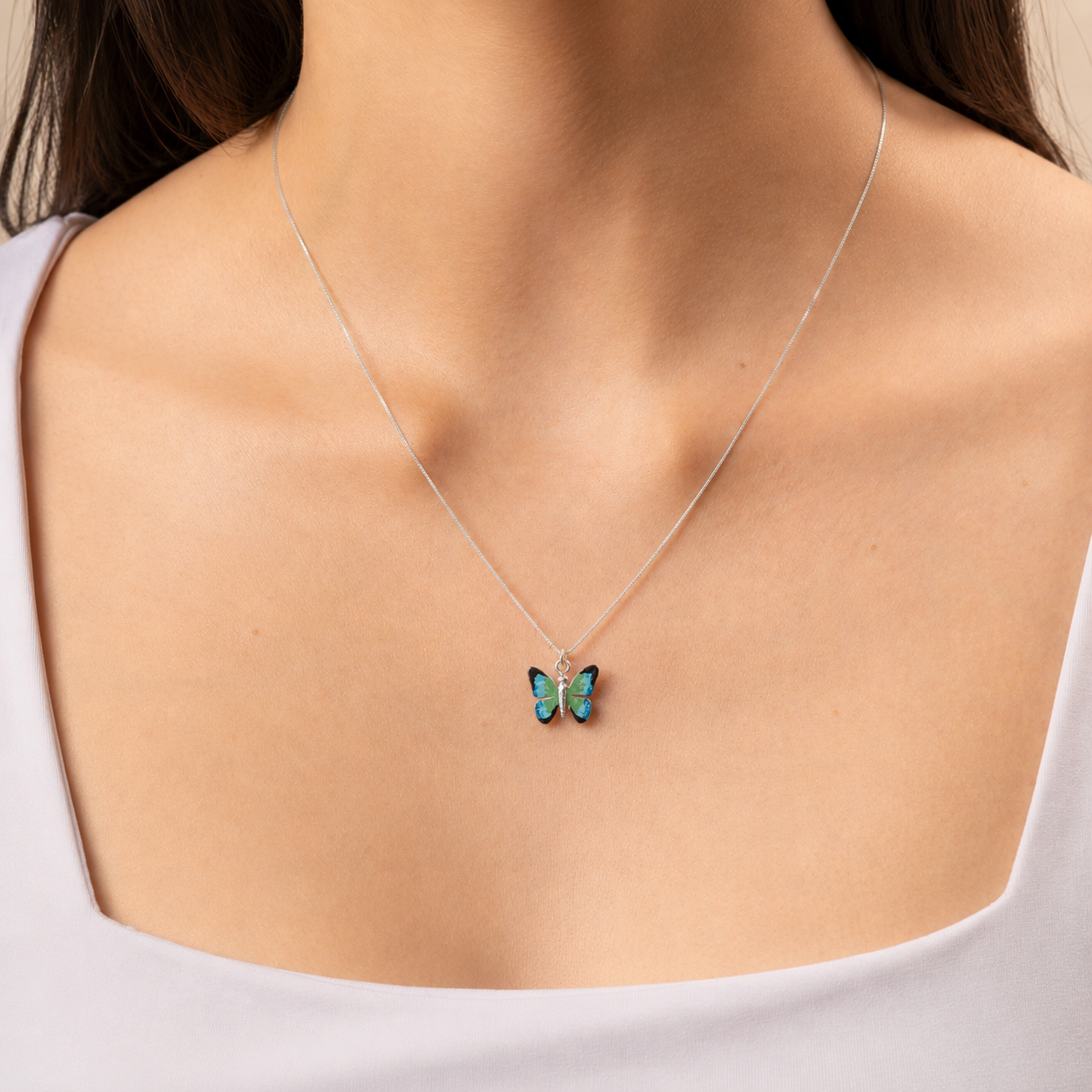 COLLAR MARIPOSA IRIS DEL BOSQUE