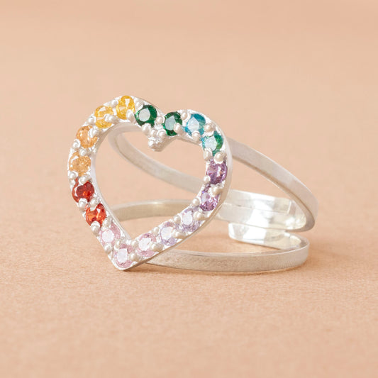 ANILLO CORAZON ENGASTE
