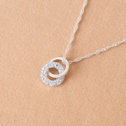 COLLAR DOBLE CIRCULO ENGASTE