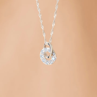 COLLAR DOBLE CIRCULO ENGASTE