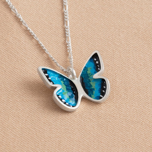 COLLAR MARIPOSA MORPHO GRANDE