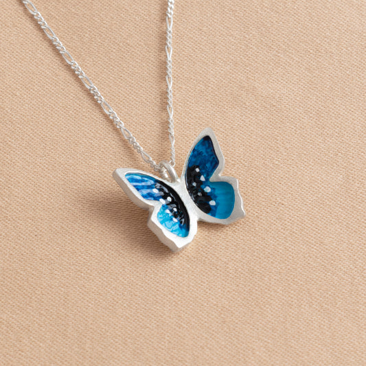 COLLAR MARIPOSA LUMINARIA AZUL