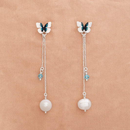 ARETES 2 EN 1 MARIPOSA MORPHO