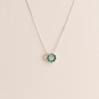 COLLAR DOBLE CIRCULO ENGASTE