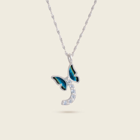 COLLAR MARIPOSA MORPHO LUMINA