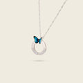 MORPHO BUTTERFLY HORSESHOE NECKLACE