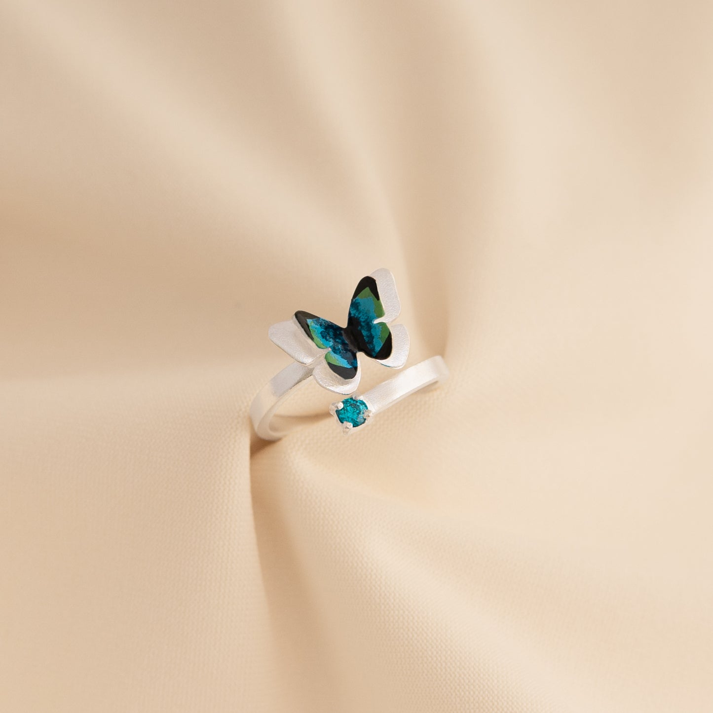 ANILLO MARIPOSA MORPHO Y CIRCON