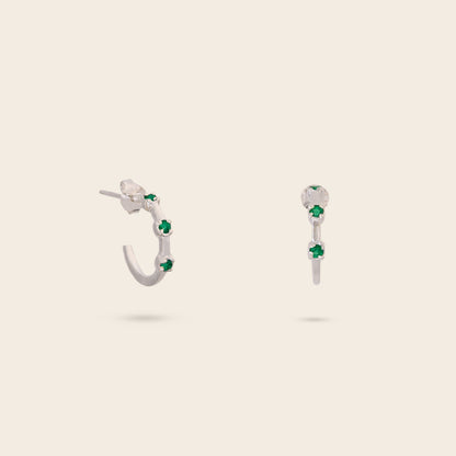 EMERALD HOOP EARRINGS
