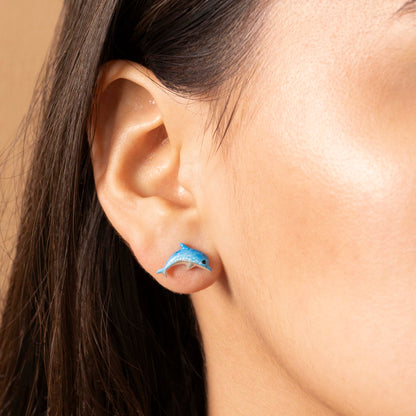 ARETES DELFIN AZUL